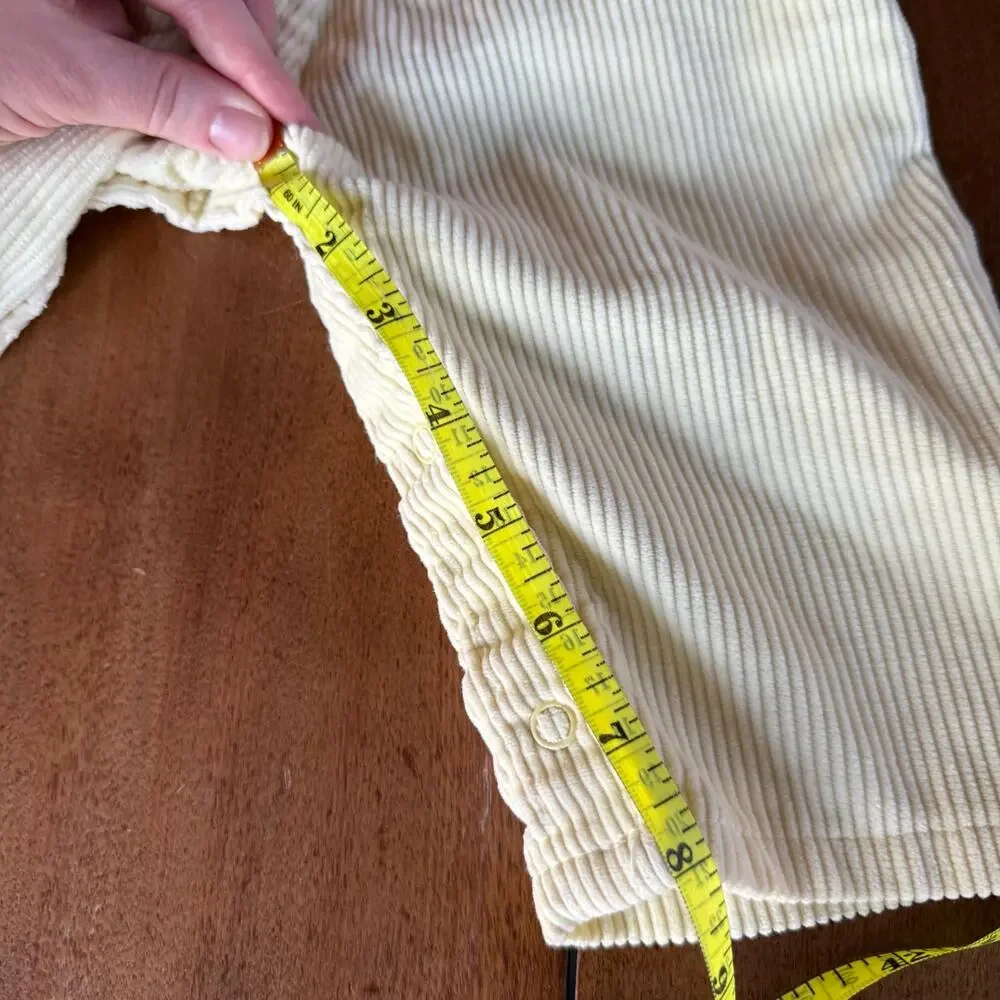 Vintage OshKosh B'Gosh Butter Yellow Soft Corduroy Bib Overalls 12 Mos 80s Union